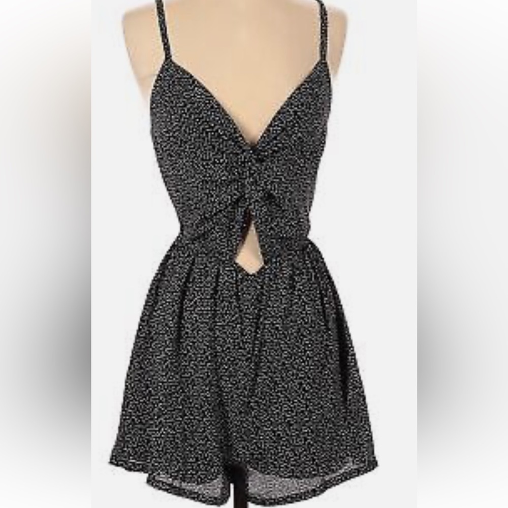 As U Wish Black & White Polka Dot Short Romper